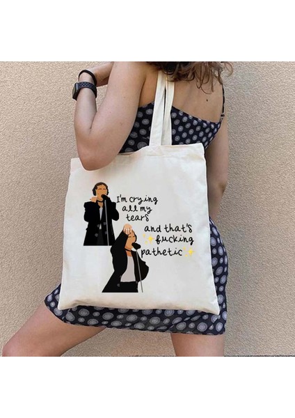 110 35X40CM Maneskin Damiano David Ağız Erkek Kadın Okul Messenger Alışveriş Bez Çantalar Büyük Kapasiteli Rahat Kanvas Omuz Kadın Çanta (Yurt Dışından) fırsatları