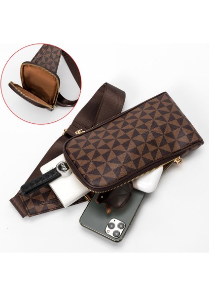 Kahverengi C Lüks Marka Küçük Ince Göğüs Çanta Erkekler Için Crossbody Çanta Kadın Sling Paketi Tasarımcı Göğüs Paketi Kısa Gezi Omuz Çantası Unisex (Yurt Dışından) fırsatları