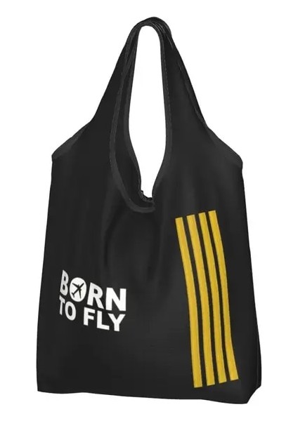 21 Alışveriş Çantası Yeniden Kullanılabilir Uçmak Için Doğan Uçuş Pilotu Alışveriş Çantası Kadın Tote Çanta Taşınabilir Uçan Havacılık Aviator Bakkal Alışveriş Çantaları (Yurt Dışından)