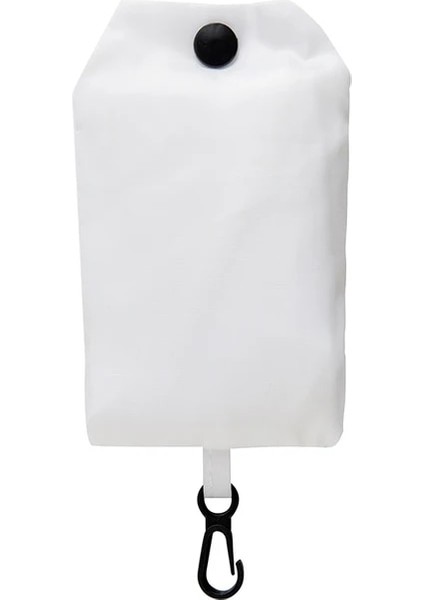 Beyaz Alışveriş Çantası Düz Renk Çevre Dostu Katlanır Yeniden Kullanılabilir Taşınabilir Omuz Çantası Polyester Seyahat Bakkal Için (Yurt Dışından)