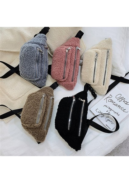 Bej Peluş Kadın Bel Çantası Düz Renk Kemer Çanta Omuz Crossbody Göğüs Çanta Marka Tasarımcısı Kadın Fanny Paketi Muz Kalça Çanta (Yurt Dışından) fiyatları