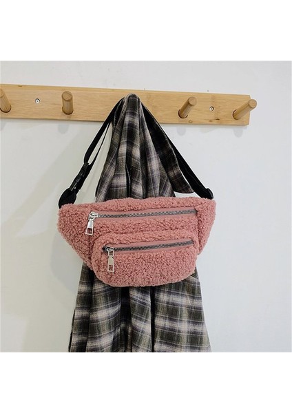 Bej Peluş Kadın Bel Çantası Düz Renk Kemer Çanta Omuz Crossbody Göğüs Çanta Marka Tasarımcısı Kadın Fanny Paketi Muz Kalça Çanta (Yurt Dışından) indirimleri