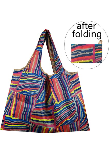 868-HEIBOLUO-1 L Büyük Boy Su Geçirmez Süpermarket Alışveriş Çantası Katlanır Eko Çanta Taşınabilir Moda Katlanabilir Alışveriş Çantası Bakkal Yıkanabilir Eko Çanta (Yurt Dışından)
