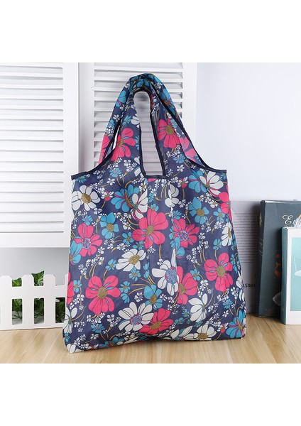 D Moda Baskı Katlanabilir Çevre Dostu Alışveriş Çantası Tote Katlanır Kese Çanta Seyahat Bakkal Çantası Için Uygun Büyük Kapasiteli (Yurt Dışından)