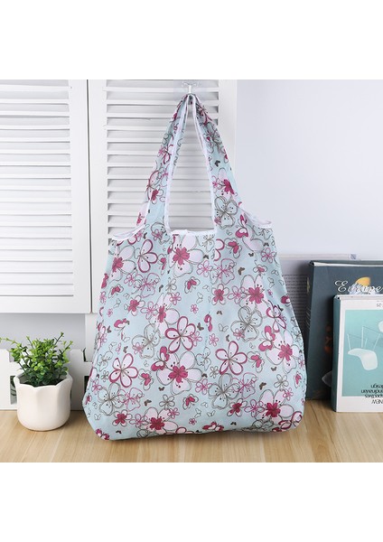 D Moda Baskı Katlanabilir Çevre Dostu Alışveriş Çantası Tote Katlanır Kese Çanta Seyahat Bakkal Çantası Için Uygun Büyük Kapasiteli (Yurt Dışından)