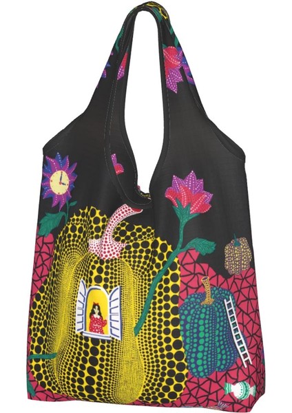 21 Alışveriş Çantası Yayoi Kusama Soyut Resim Bakkal Alışveriş Çantası Moda Alışveriş Omuz Çantası Büyük Kapasiteli Taşınabilir Çanta (Yurt Dışından) modelleri