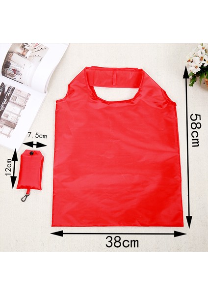 Beyaz Alışveriş Çantası Düz Renk Çevre Dostu Katlanır Yeniden Kullanılabilir Taşınabilir Omuz Çantası Polyester Seyahat Bakkal Için (Yurt Dışından)