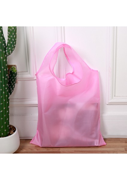 Beyaz Alışveriş Çantası Düz Renk Çevre Dostu Katlanır Yeniden Kullanılabilir Taşınabilir Omuz Çantası Polyester Seyahat Bakkal Için (Yurt Dışından)