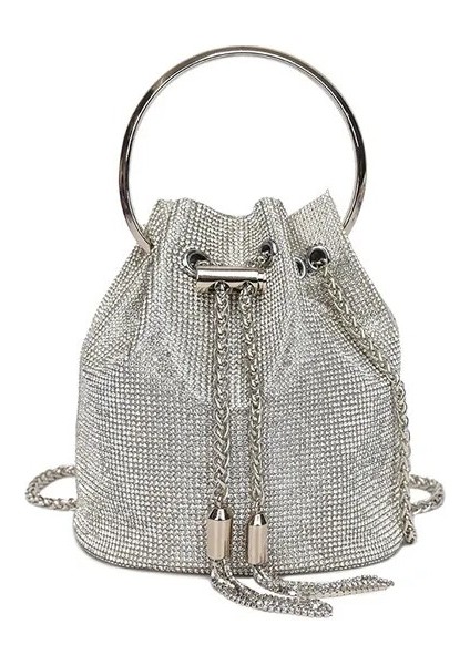 Stil B Lüks Çanta Kadınlar Için 2022 Tasarımcı Vintage Metal El Yapımı Taklidi Kova Çanta Omuz Çantası Akşam Çanta Debriyaj Çanta (Yurt Dışından)