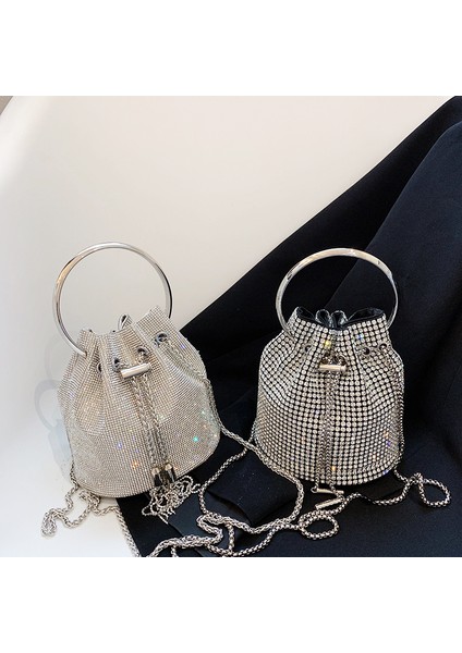 Stil B Lüks Çanta Kadınlar Için 2022 Tasarımcı Vintage Metal El Yapımı Taklidi Kova Çanta Omuz Çantası Akşam Çanta Debriyaj Çanta (Yurt Dışından) fiyatları