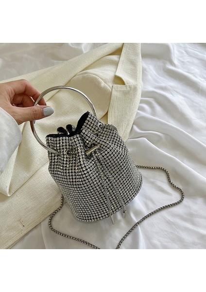 Stil B Lüks Çanta Kadınlar Için 2022 Tasarımcı Vintage Metal El Yapımı Taklidi Kova Çanta Omuz Çantası Akşam Çanta Debriyaj Çanta (Yurt Dışından) fırsatları