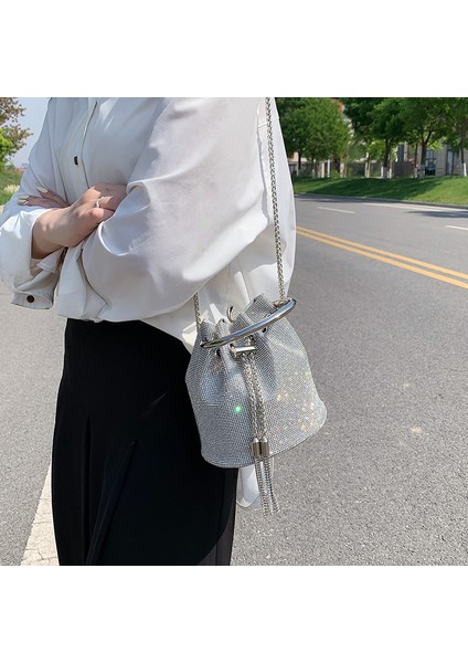 Stil B Lüks Çanta Kadınlar Için 2022 Tasarımcı Vintage Metal El Yapımı Taklidi Kova Çanta Omuz Çantası Akşam Çanta Debriyaj Çanta (Yurt Dışından) indirimleri