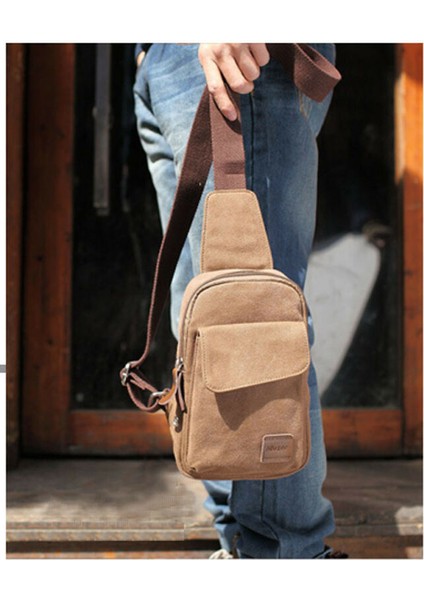 Açık Gri Sıcak Erkek Küçük Göğüs Tek Kollu Çanta Tuval Seyahat Yürüyüş Rahat Fermuar Çapraz Vücut Messenger Omuz Sırt Çantası Küçük (Yurt Dışından) indirimleri