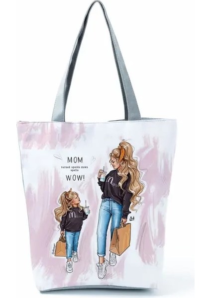 HL3046 Altın Afro Kadın Baskılı Çanta Oldukça Moda Omuz Çantası Eko Taşınabilir Alışveriş Çantası Yüksek Kapasiteli Plaj Çantası Pratik Tote (Yurt Dışından)