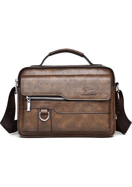 Siyah Lüks Kanguru Marka Postacı Çantası Erkek Deri Rahat Erkekler Için Crossbody Çanta Kahverengi Siyah Iş Omuzdan Askili Çanta Erkek Çanta (Yurt Dışından) fiyatları