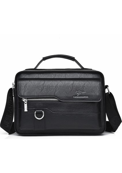 Siyah Lüks Kanguru Marka Postacı Çantası Erkek Deri Rahat Erkekler Için Crossbody Çanta Kahverengi Siyah Iş Omuzdan Askili Çanta Erkek Çanta (Yurt Dışından) modelleri