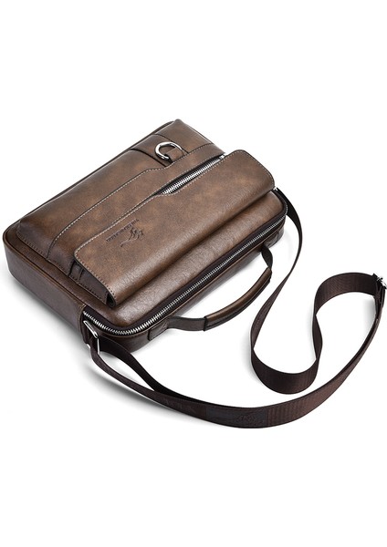 Siyah Lüks Kanguru Marka Postacı Çantası Erkek Deri Rahat Erkekler Için Crossbody Çanta Kahverengi Siyah Iş Omuzdan Askili Çanta Erkek Çanta (Yurt Dışından) indirimleri