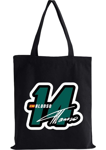 W10 35X40CM F1 Racers Numarası 55 44 33 Max Sergio Lewis Fernando Carlos Bez Çantalar Alışveriş Çantası Kanvas Yeniden Kullanılabilir Büyük Omuz Çantaları (Yurt Dışından) indirimleri