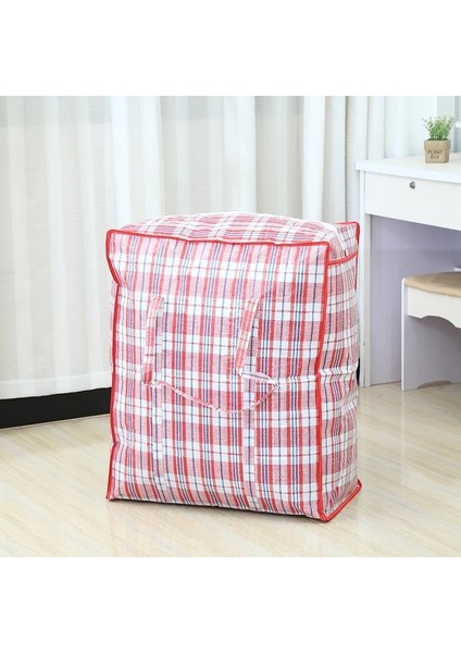 Kırmızı 45X50X25CM Büyük Kapasiteli Taşınabilir Pp Dokuma Çanta Ev Yorgan Saklama Çantası Toz Geçirmez ve Nem Geçirmez Öğrenci Yurdu Hareketli Ambalaj (Yurt Dışından)