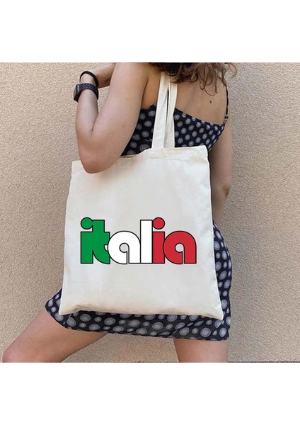 B 63 35X40CM Italya Ciao Bella Pisa Roma Italia Italyan Bayrağı Palermo Puglia Sardunya Verona Torino Pamuk Harajuku Kanvas Tote Çanta Sevimli Çanta (Yurt Dışından) fırsatları