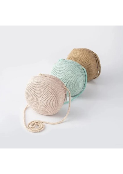 Minimalist Hasır Çanta Yuvarlak Crossbody Çanta Kadın Omuz Meslek Tarzı Çanta (Yurt Dışından) fiyatları
