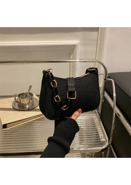Açık Yeşil-Keçe Moda Kadınlar Için Keçe Omuz Çantaları Kadın Subaxillary Çanta Tasarımı Gelişmiş Doku Koltukaltı Çanta Çantalar Hilal Eyer Çantası (Yurt Dışından) fiyatları