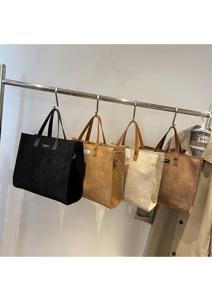 Siyah 35CMX29CMX12.5CM Yüksek Kapasiteli Kadife Omuz Crossbody Çanta Kadınlar Için Vintage Marka Shopper Alışveriş Çantası Bayan Çanta Rahat Büyük Tote 2023 (Yurt Dışından) indirimleri