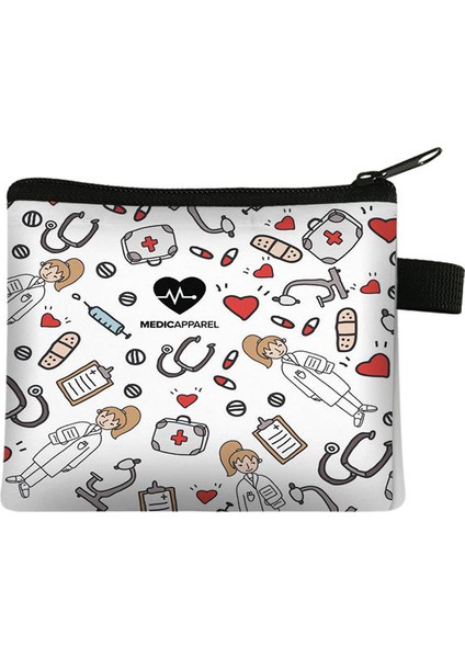 No.7 Hemşire Baskı Taşınabilir Fermuarlı Bozuk Para Çantaları Kart Tutucu Hastane Için Açık Anahtar Paraları Kulaklık Çantası Mini Para Saklama Çantası (Yurt Dışından) fiyatları