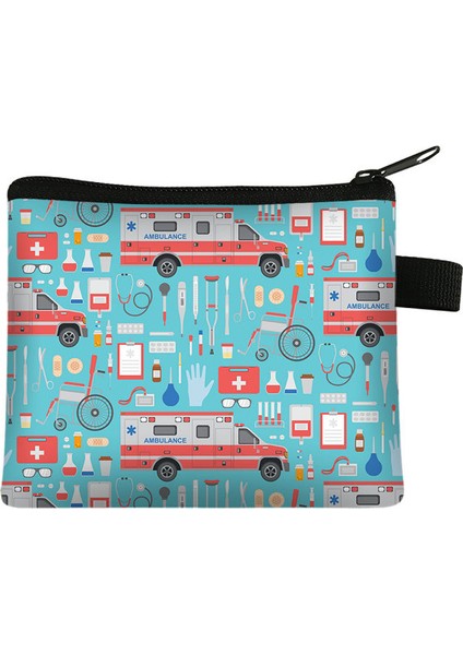 No.7 Hemşire Baskı Taşınabilir Fermuarlı Bozuk Para Çantaları Kart Tutucu Hastane Için Açık Anahtar Paraları Kulaklık Çantası Mini Para Saklama Çantası (Yurt Dışından) fırsatları