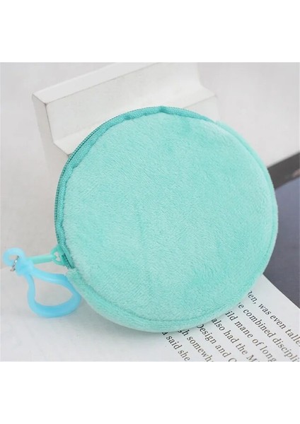 Yeşil Katı Peluş Yuvarlak Bozuk Para Cüzdanı Kadın Sevimli Cüzdan Kimlik Kartı Çantası Anahtarlık Minimalist Para Çantası Kawaii Cüzdan Kadınlar Için Hediye (Yurt Dışından)