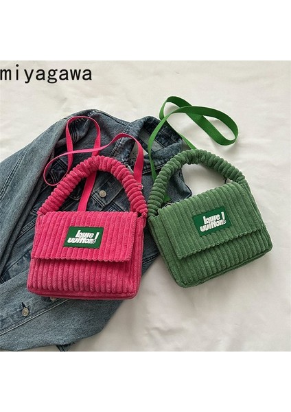 Yeşil 25.5 4.5 18.5cm Miyagawa 2023 Sonbahar/kış Küçük Peluş Kadife Crossbody Küçük Çanta Kore Sevimli Çanta Öğrenci Çantası Moda Üst Saplı Çanta (Yurt Dışından) fiyatları