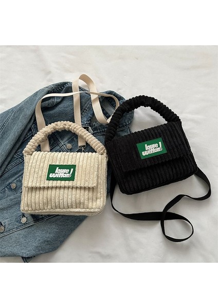 Yeşil 25.5 4.5 18.5cm Miyagawa 2023 Sonbahar/kış Küçük Peluş Kadife Crossbody Küçük Çanta Kore Sevimli Çanta Öğrenci Çantası Moda Üst Saplı Çanta (Yurt Dışından) modelleri