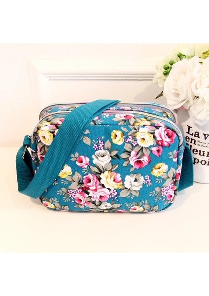 Gül 28CM 17CM 7cm Sıcak Satış 2023 Kadın Çanta Kanvas Omuz Çapraz Küçük Kare Çanta Çok Fonksiyonlu Büyük Kapasiteli Kanvas Crossbody Çanta (Yurt Dışından) indirimleri