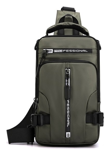 Ordu Yeşil Erkek Omuz Çantaları USB Şarj Crossbody Çanta Erkekler Anti Hırsızlık Göğüs Çantası Okul Yaz Kısa Seyahat Haberciler Çanta Çanta Bolsas (Yurt Dışından)