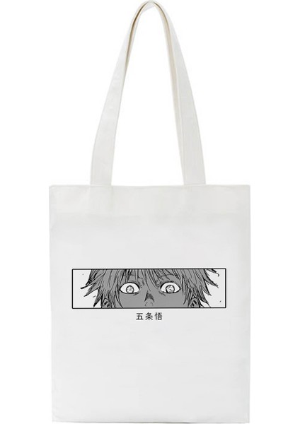 A153 Sıcak Japon Anime Jujutsu Kaisen Tote Çanta Alışveriş Çantası Harajuku Unisex Rahat Çanta Shopper Omuz Çantaları Kanvas Çanta Kadın (Yurt Dışından) fırsatları