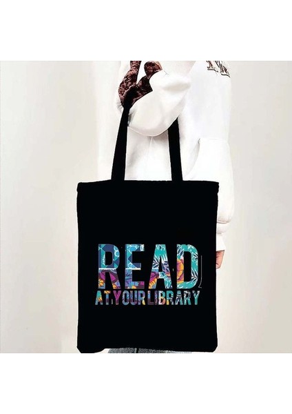 B 63 35X40CM Kadın Kanvas Londra Daunt Kitaplar Kanvas Tote Çanta Kütüphane Günlük Okuma Alışveriş Kitap Tutkusu Öğrenciler Pamuk Seyahat Kitapçı Sevimli Çanta (Yurt Dışından)