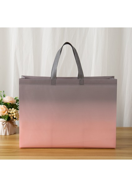 Pembe S Dokunmamış Kumaş Alışveriş Çantası Bakkal Çantası Degrade Katlanır Çanta Alışveriş Kesesi Eko Çanta Paket Servis Çantası Su Geçirmez Depolama Yeniden Kullanılabilir (Yurt Dışından) indirimleri