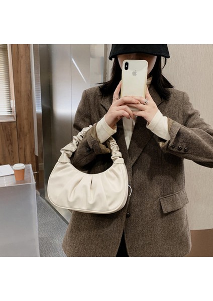 Kraliyet Mavi 2024 Moda Kadınlar Için Pilili Kol Çantaları Pu Bulut Çanta Eğlence Koltukaltı Çanta Alışveriş Omuz Çantaları Hamur Çanta Kadın (Yurt Dışından) modelleri