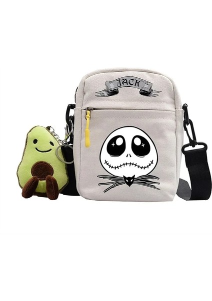 A-3 Noel Öncesi Kabus Omuz Çantaları Karikatür Jack Rahat Kanvas Crossbody Çanta Kadın Erkek Anime Mini Saklama Çantası (Yurt Dışından)
