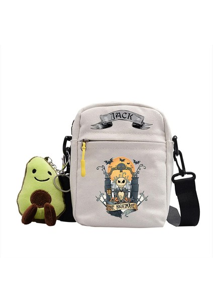 A-3 Noel Öncesi Kabus Omuz Çantaları Karikatür Jack Rahat Kanvas Crossbody Çanta Kadın Erkek Anime Mini Saklama Çantası (Yurt Dışından) fırsatları