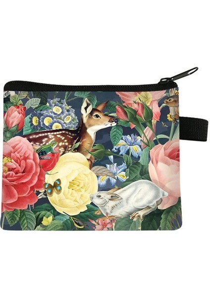 012 Çocuk's Sikke Çanta Öğrenci Taşınabilir Kart Çantası Basit Kare Moda Polyester Kısa Yumuşak Saklama Çantası Mini Çanta Cüzdan Poşet (Yurt Dışından)