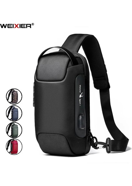 9530 Erkekler Için Yeni Mavi Weixier Omuz Çantası Su Geçirmez USB Adam Crossbody Çanta Anti-Hırsızlık Kısa Seyahat Messenger Sling Moda Tasarımcısı Göğüs Çantası (Yurt Dışından) fiyatları