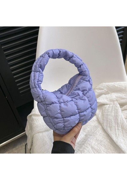 Turuncu Mini Bulut Pileli Çanta Dantelli Börek Çanta Kadın Çanta Kapitone Omuz Çantaları Fermuar Puffer Çok Yönlü Tote Çanta (Yurt Dışından) fiyatları