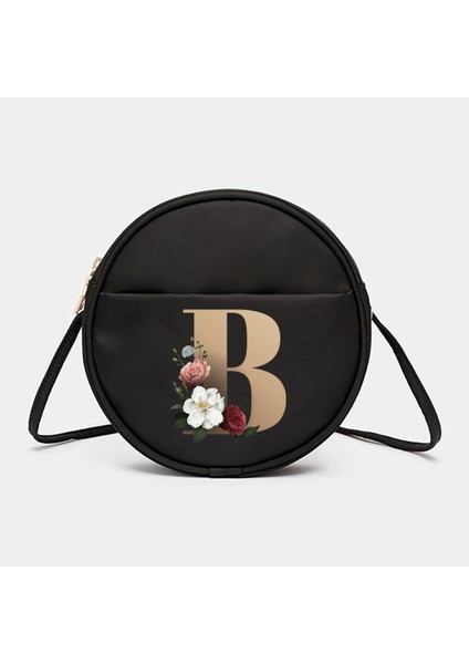 6gold N Altın Harf Adı Desen Serisi Yuvarlak Bayan Crossbody Saklama Çantası Çanta Telefon Cüzdan Messenger Omuz Okul Messenger Çanta (Yurt Dışından) modelleri