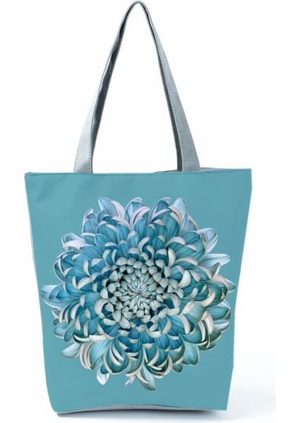 HL5195 Çiçek Tote Bitki Çiçek Baskı Çanta Rahat Kadın Bayanlar Büyük Alışveriş Çantaları Seyahat Plaj Tote Açık Katlanabilir Kadın Bayan Omuz Çantaları (Yurt Dışından)