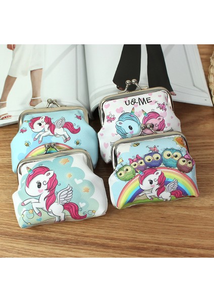 Stil 8 2022 Yeni Kadın Mini Unicorn Cüzdan Kart Tutucu Kılıf Bozuk Para Cüzdanı Debriyaj Değişim Çantası Çocuk Cüzdanları Değişim Tutucu (Yurt Dışından)