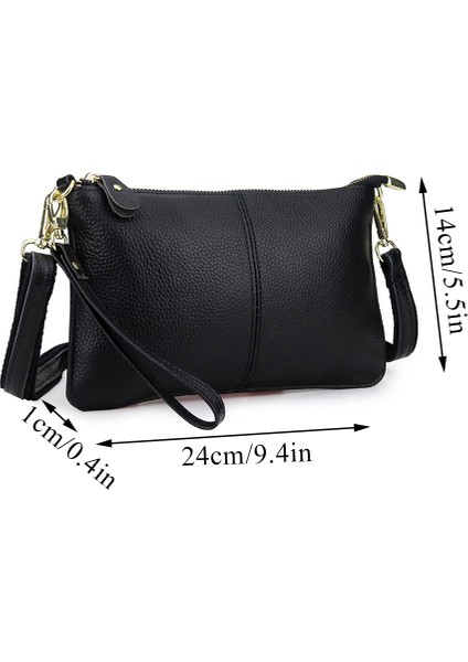 Kırmızı Hakiki Deri Omuz Çantaları Kayışlı Zarf El Çantası Kadınlar Için Crossbody Çanta Çanta Askılı Çanta Fermuarlı Tote Çanta (Yurt Dışından) modelleri