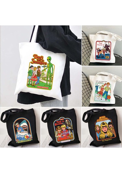 W 52 35X40CM Yabancılarla Konuşma Cadılar Bayramı Hayaletleri Zihin Kontrolü Jenny Erkek Kadın Pamuk Alışveriş Omuz Kanvas Tote Çantalar Shopper Çanta (Yurt Dışından) fiyatları