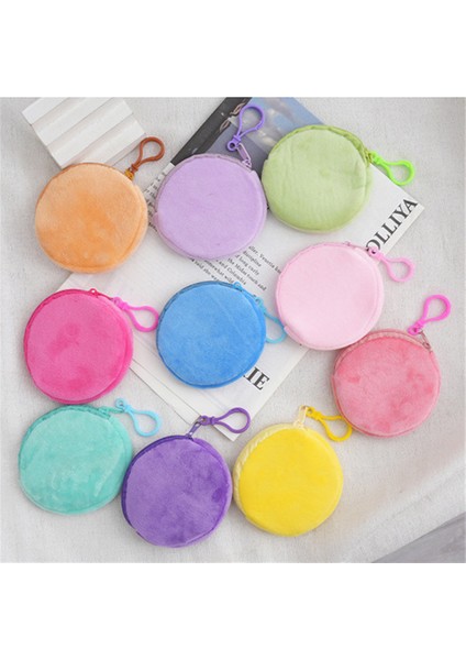 Açık Yeşil Katı Peluş Yuvarlak Bozuk Para Cüzdanı Kadın Sevimli Cüzdan Kimlik Kartı Çantası Anahtarlık Minimalist Para Çantası Kawaii Cüzdan Kadınlar Için Hediye (Yurt Dışından) modelleri