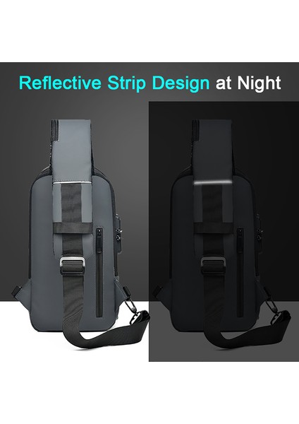 Mavi Polarshe Erkekler Çok Fonksiyonlu Anti Hırsızlık USB Omuzdan Askili Çanta Erkek Crossbody Messenger Seyahat Sling Göğüs Çanta Paketi Çapraz Vücut Çanta (Yurt Dışından) fırsatları